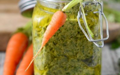 Carrot Top & Almond Pesto