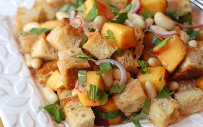 Peach & Cornbread Panzanella