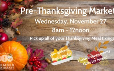 Pre-Thanksgiving Market at the Greensboro Farmers Curb Market on Wednesday, November 27 from 8am-12pm